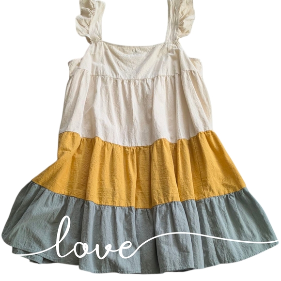 SHEIN Dresses & Skirts - Women's Color Block Dress With Flutter Sleeves